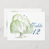 Cartes de table Mariage Willow Tree (Devant / Derrière)