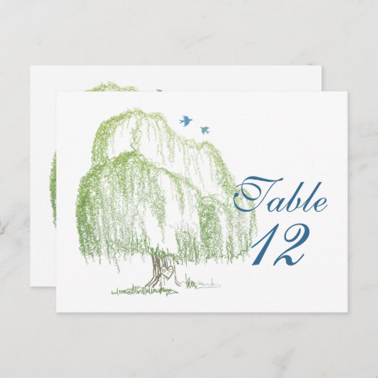 Cartes de table Mariage Willow Tree (Devant / Derrière)