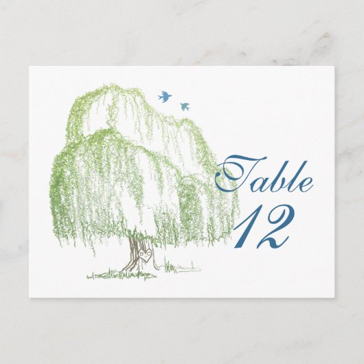 Cartes de table Mariage Willow Tree (Devant)