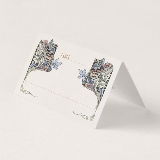 Cartes de table Mariages Bleues Morris (Front)