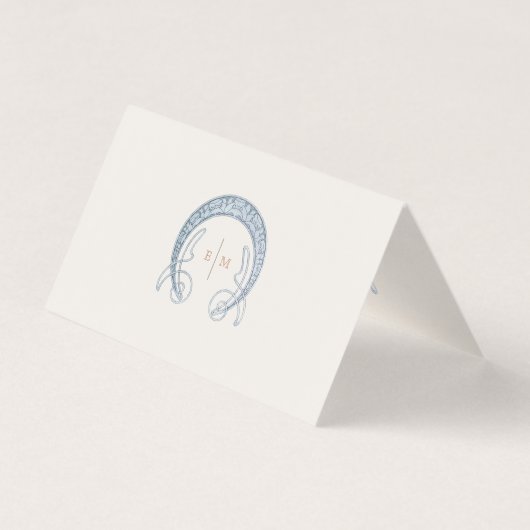 Cartes de table Mariages Bleues Morris (Back)