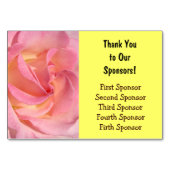 Cartes de table Merci à nos sponsors Pink Yellow (Dos)