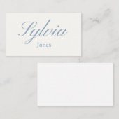 Cartes de table minimalistes bleues poussiéreuses (Devant / Derrière)