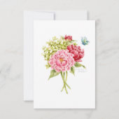 Cartes de table n°9 aux pivoines et hydrangeas (Dos)