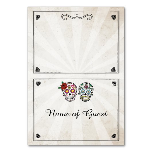 Cartes De Table Nom Du Crâne De Sucre Mariage Invi (Par défaut)