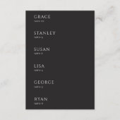 Cartes de table nominatives pour mariage noir (Devant)