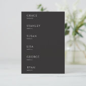 Cartes de table nominatives pour mariage noir (Debout devant)