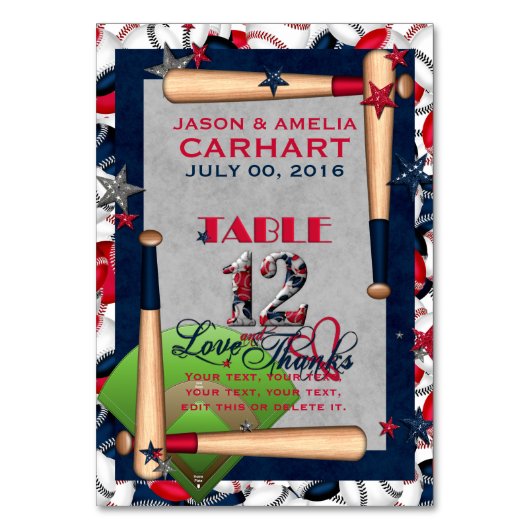 Cartes de table numérotées BB Mariage MODÈLE 12-PE (Dos)