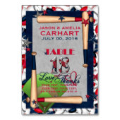 Cartes de table numérotées BB Mariage MODÈLE 18-PE (Dos)