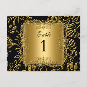 Cartes de table numérotées Damask Or