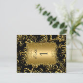 Cartes de table numérotées en Damas or (Debout devant)