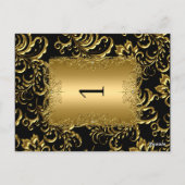 Cartes de table numérotées en Damas or (Dos)