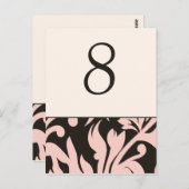 Cartes de table numérotées Réception de mariage ro (Devant / Derrière)