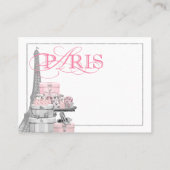 Cartes de table Paris Escort (Dos)