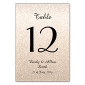 Cartes de table personnalisées avec numéro (Dos)