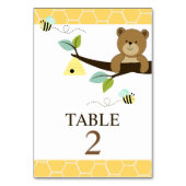 Cartes de table personnalisées de l'ours et de l'a (Dos)