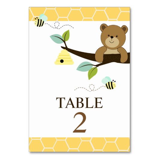 Cartes de table personnalisées de l'ours et de l'a (Par défaut)