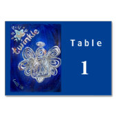 Cartes de table personnalisées Twinkle Silver Ange (Dos)