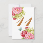Cartes de table Pivoines et Hydrangea N° 11 (Devant)