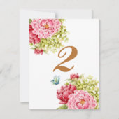 Cartes de table Pivoines et Hydrangea N° 2 (Devant)