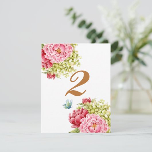 Cartes de table Pivoines et Hydrangea N° 2 (Debout devant)