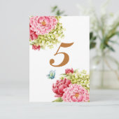Cartes de table Pivoines et Hydrangea N° 5 (Debout devant)