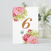 Cartes de table Pivoines et Hydrangea N° 6 (Debout devant)