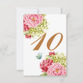 Cartes de table Pivoines et Hydrangeas N° 10 (Devant)