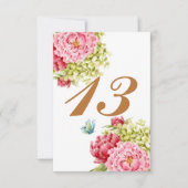 Cartes de table Pivoines Hydrangea N° 13 (Devant)