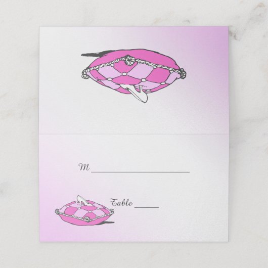 Cartes de table pliées vintages Cendrillon (Extérieur déplié)