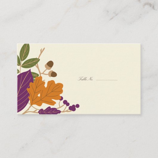 Cartes de table Plum et Mariage de automne Citroui (Devant)