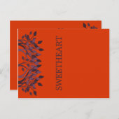 Cartes de table Plum et Orange Feuille (Devant / Derrière)