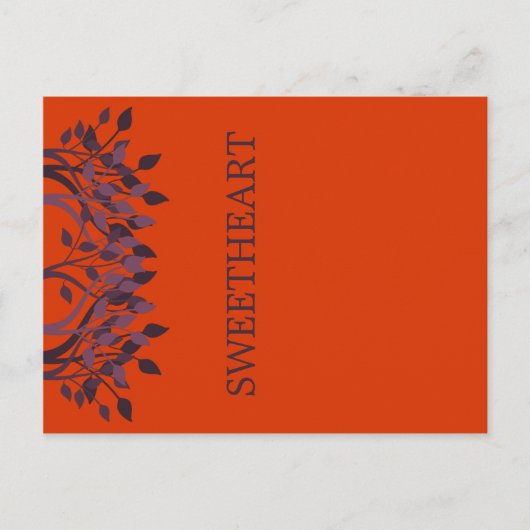 Cartes de table Plum et Orange Feuille (Devant)