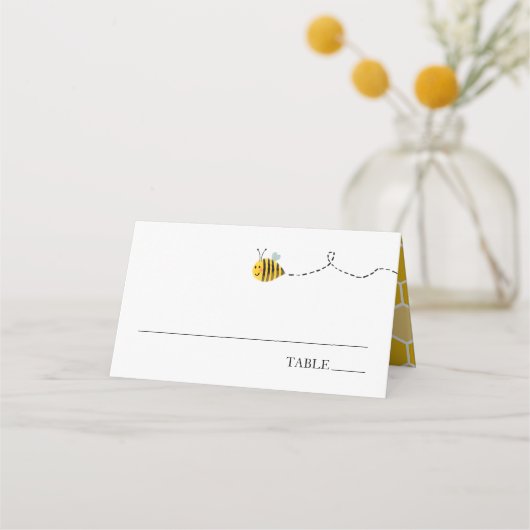 Cartes de table pour Baby Shower thème abeille (Devant)
