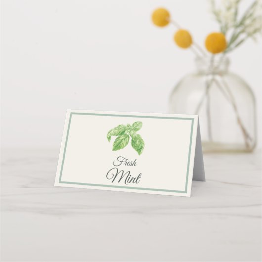 Cartes de Table pour Bar à Mimosa au Menthe Fraîch (Devant)
