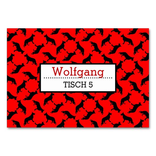 Cartes de table pour Berger allemand (Devant)