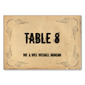 Cartes de table pour invités en papier marron grun (Devant)