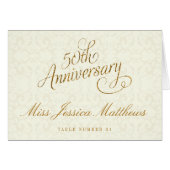Cartes de table pour les 50 ans de mariage (Devant Horizontal)