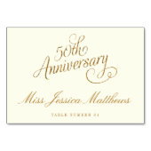 Cartes de table pour les 50 ans de mariage d'or (Dos)