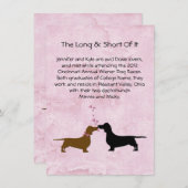 Cartes de table pour l'histoire d'amour du couple  (Devant / Derrière)