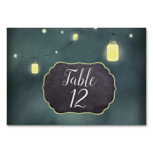 Cartes de table pour soirée d'été en pots Mason (Devant)