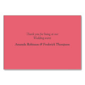 Cartes de table - Protéa fuchsia - Rose et or (Dos)