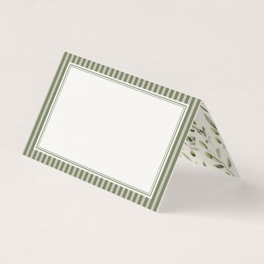 Cartes de table rayées Old Money Martini olive (Front)