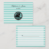 Cartes de Table Rayure Bleue Blanche pour Bateau # (Devant / Derrière)