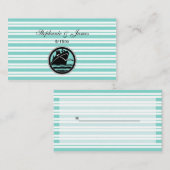 Cartes de Table Rayure Bleue Blanche pour Bateau d (Devant / Derrière)