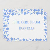 Cartes de table Romantic Soft Joli Blanc Bleu 5x7 (Devant / Derrière)