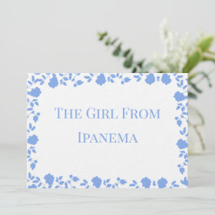 Cartes de table Romantic Soft Joli Blanc Bleu 5x7