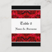cartes de table roses rouges modèles - personnalis (Dos)