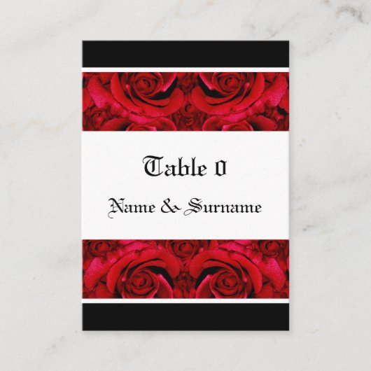 cartes de table roses rouges modèles - personnalis (Devant)