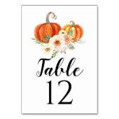 Cartes de table Rustica Citrouille Numéros de tabl (Par défaut)